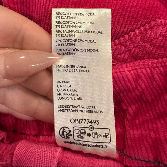 MAEVE Anthropologie The Colette Hot Fuschia Pink Corduroy Pants Size 27 - Picture 8 of 11